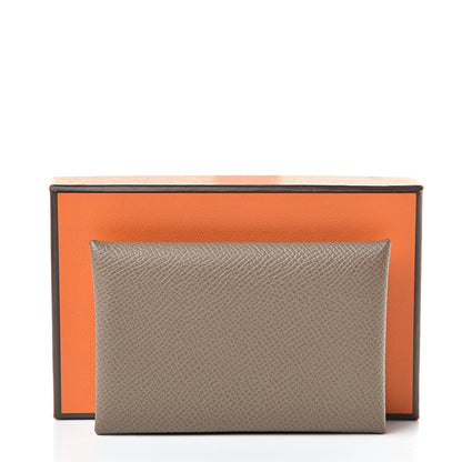 Hermes Epsom Calvi Card Case Etoupe 8 of 8