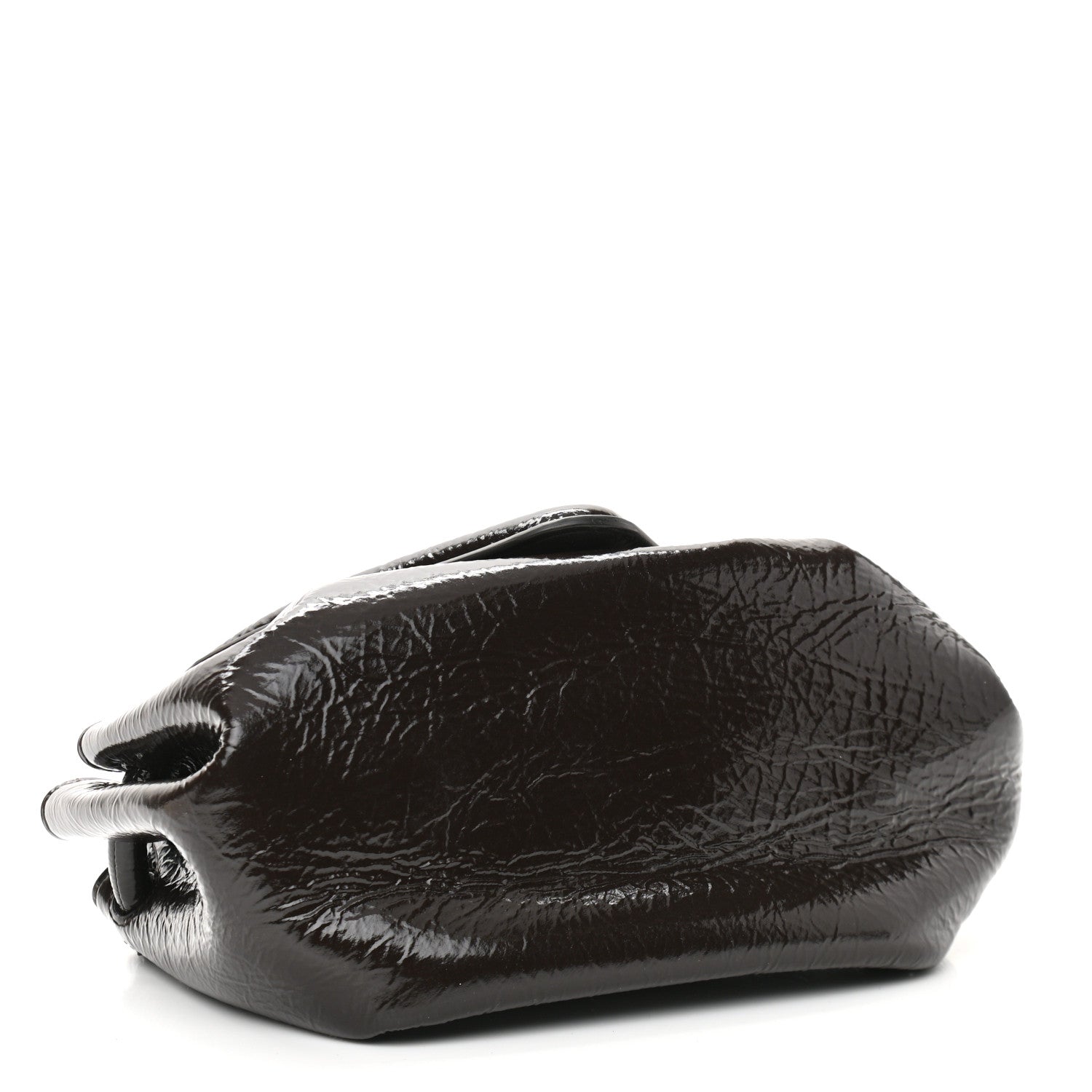 Bottega Veneta Patent Deerskin Small Beak Triangle Flap Shoulder Bag Fondant 4 of 9