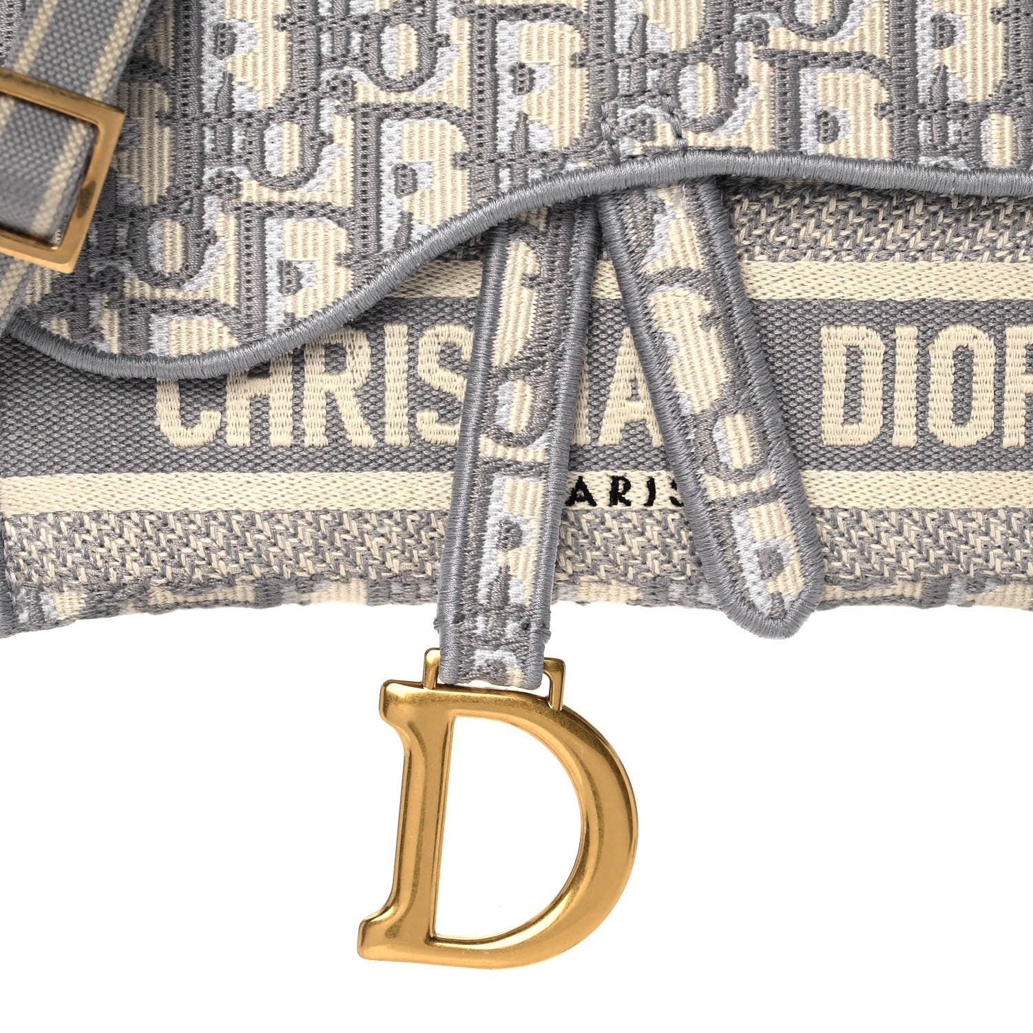 Christian Dior Oblique Slim Saddle Pouch Grey 8 of 10