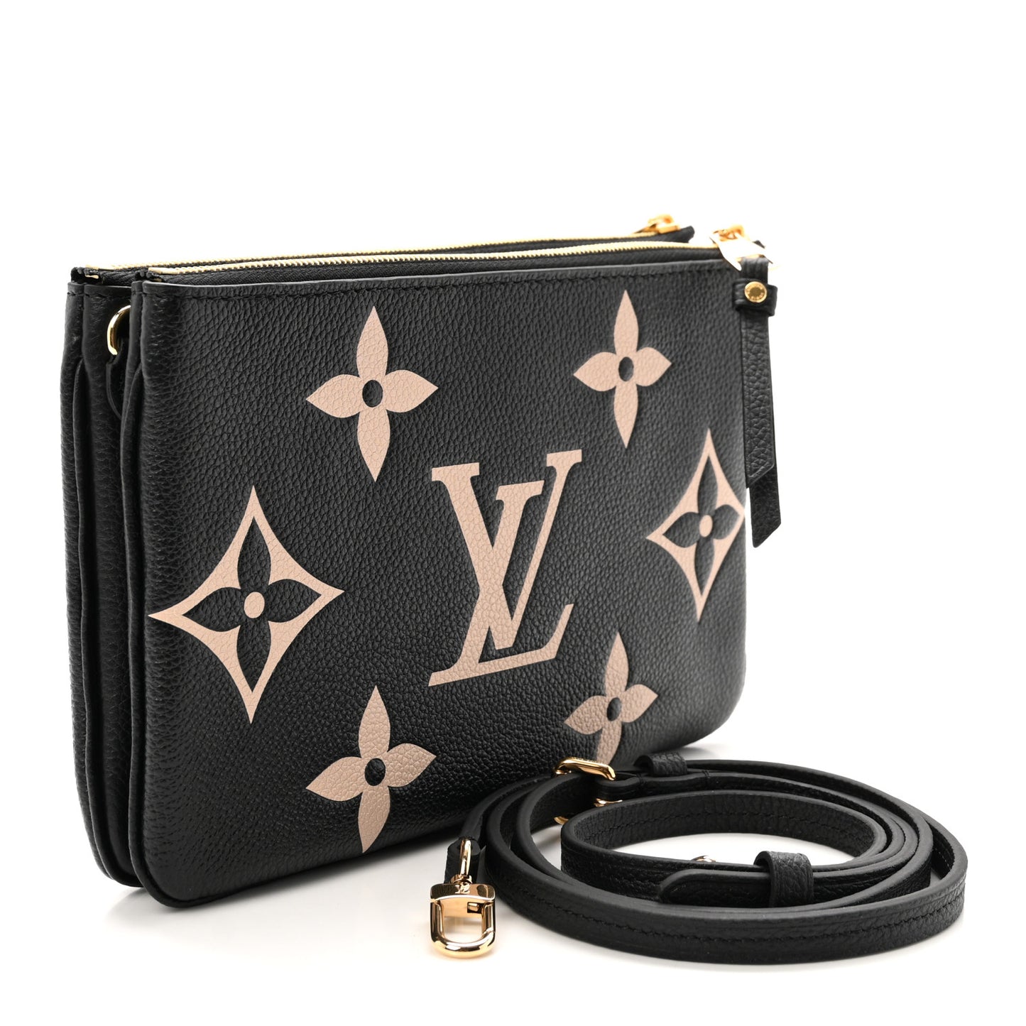 Empreinte Monogram Giant Double Zip Pochette Black Cream