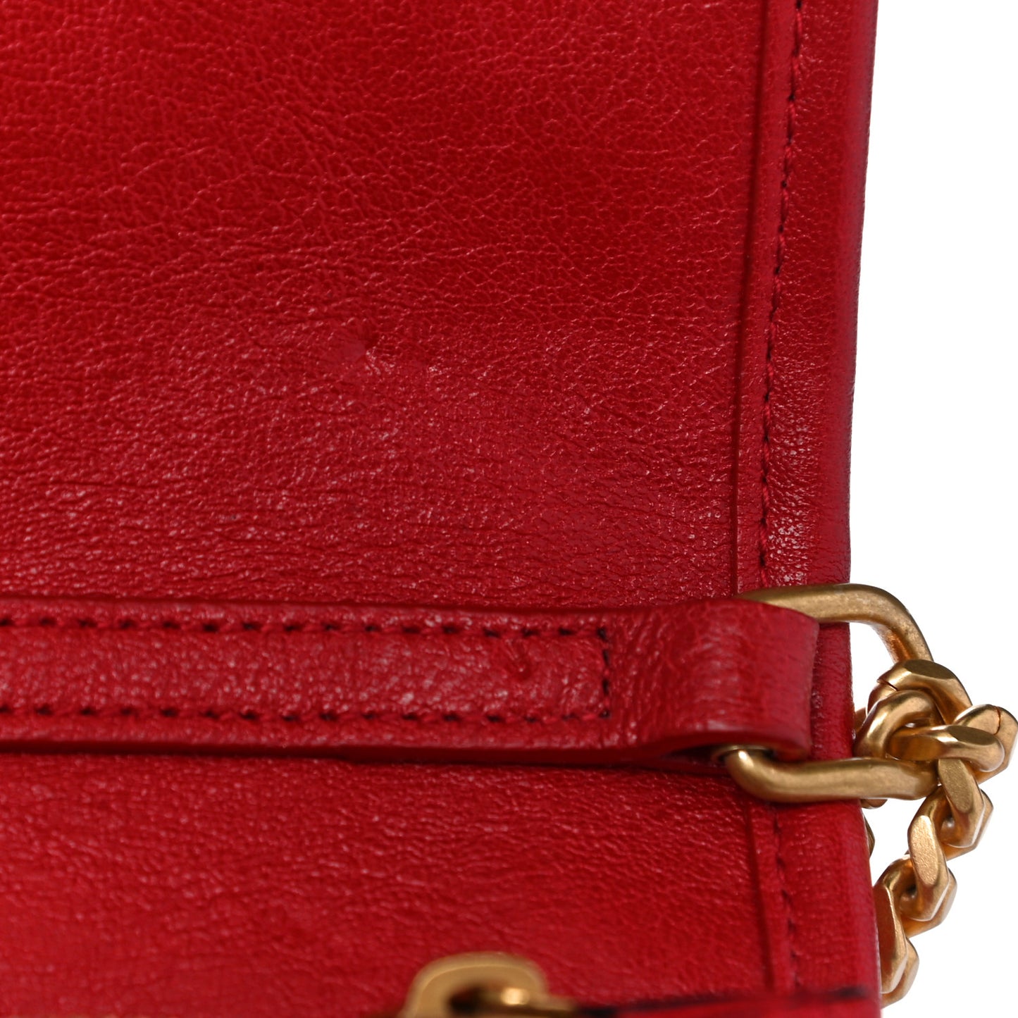 Lambskin Diamond Quilted Becky Chain Wallet Rouge Eros