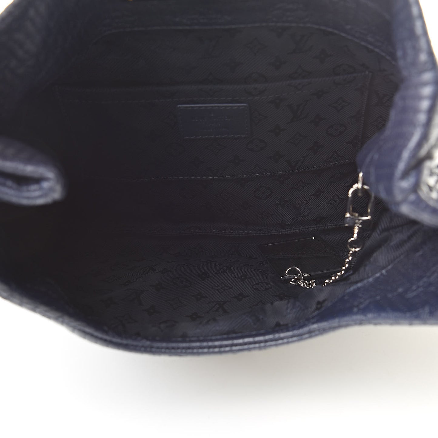 Calfskin Quilted Monogram Altair Clutch Navy