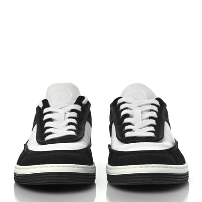 Chanel Fabric Womens Logo Sneakers 38 Black White 2 of 10