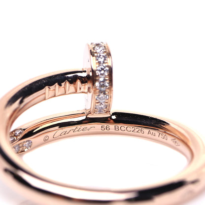 Cartier 18K Pink Gold Diamond Juste Un Clou Ring 56 7.5 5 of 5