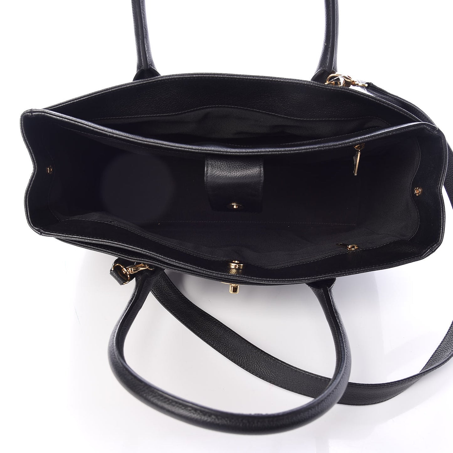 Calfskin Cerf Shopper Tote Black