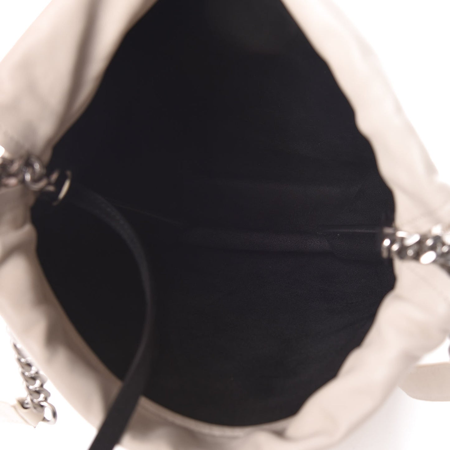 Lambskin Small Teddy Bucket Bag White