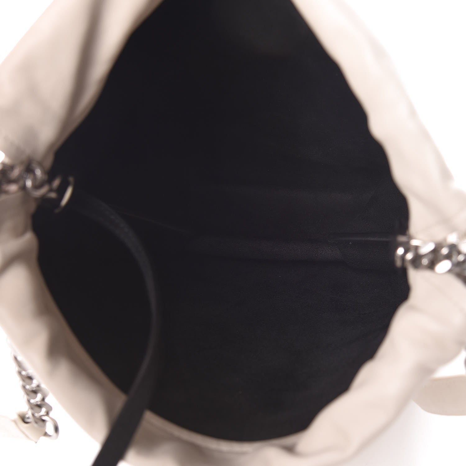 Saint Laurent Lambskin Small Teddy Bucket Bag White 6 of 10