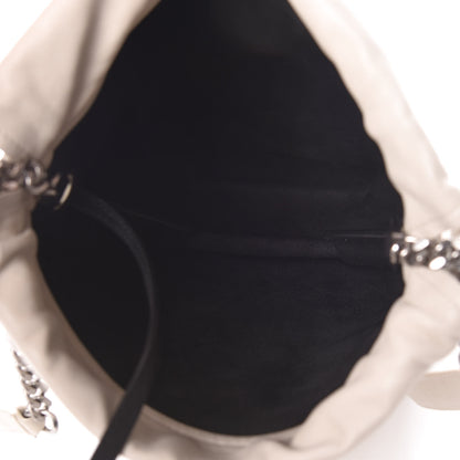 Saint Laurent Lambskin Small Teddy Bucket Bag White 6 of 10