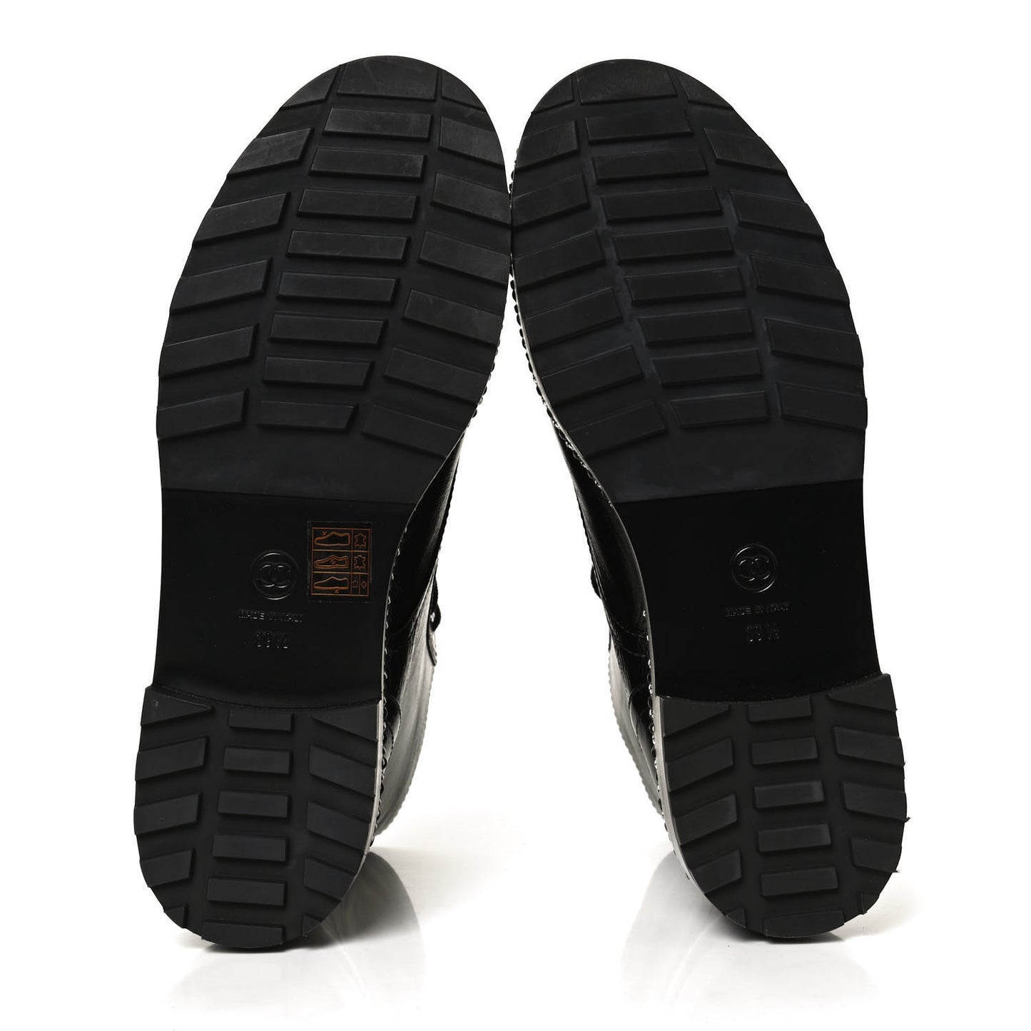 Crackled Calfskin Velvet Pearl Combat Short Boots 39.5 Black
