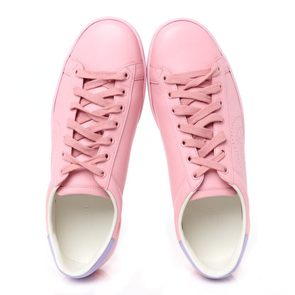Gucci Miro Soft Calfskin Interlocking G Perforated Womens Ace Sneakers 39.5 Wild Rose Lapis 2 of 9