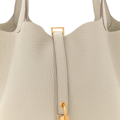 Hermes Taurillon Clemence Picotin Lock 22 MM Beton 8 of 10