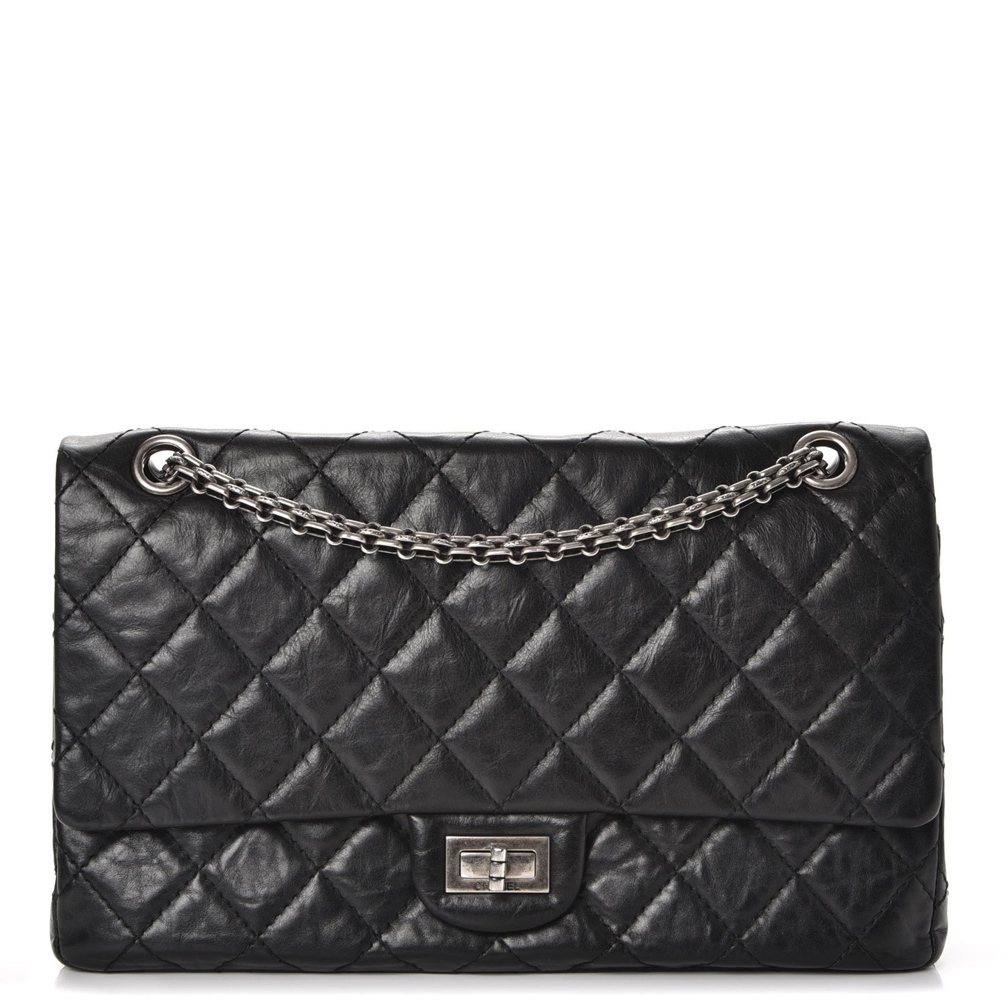 Aged Calfskin Quilted 2.55 Reissue 226 Flap Black