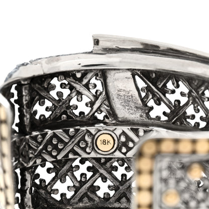 John Hardy Sterling Silver 18K Yellow Gold Wide Jaisalmer Dot Kick Cuff Bracelet 4 of 6