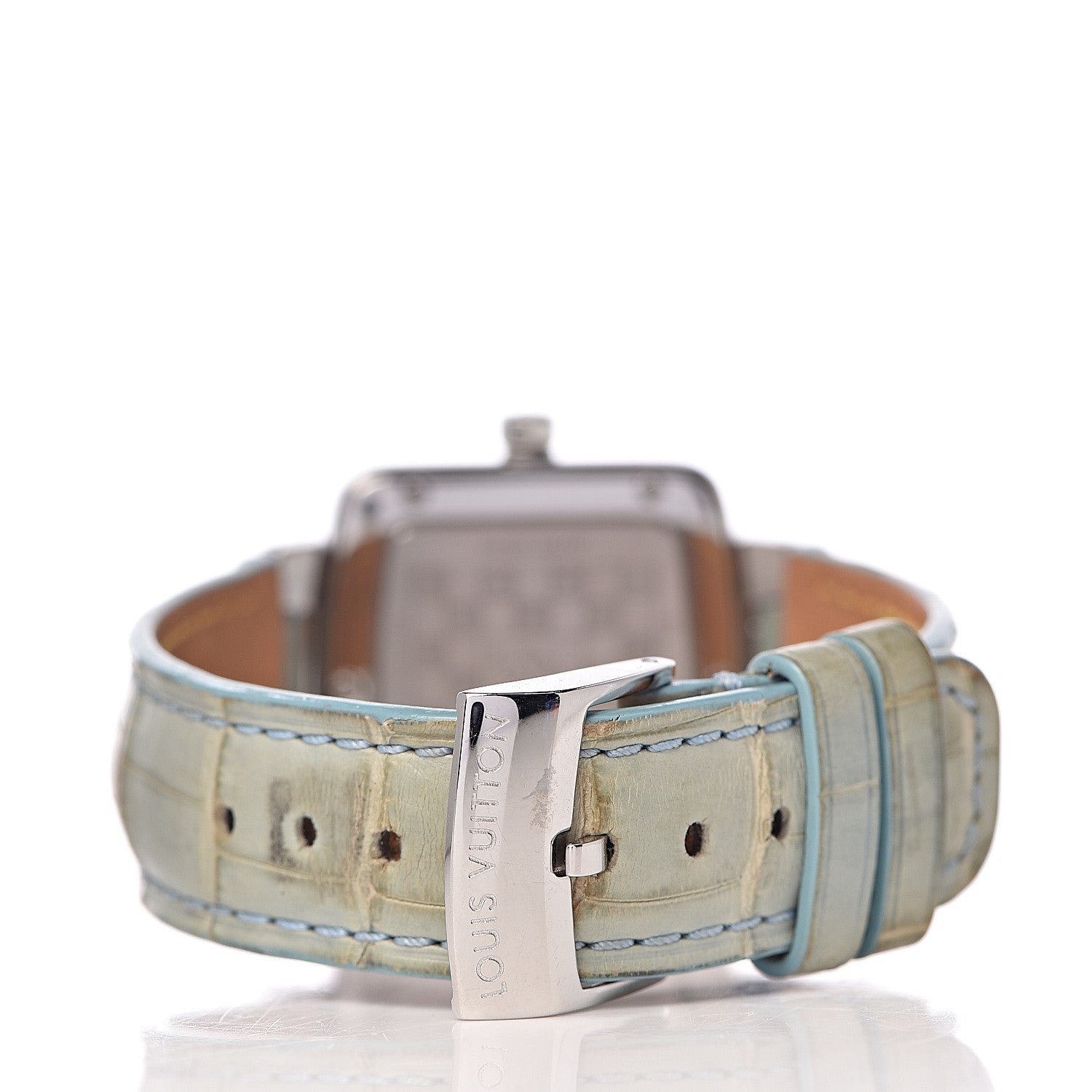Louis Vuitton Stainless Steel Alligator 30mm Speedy Quartz Watch Blue 4 of 10