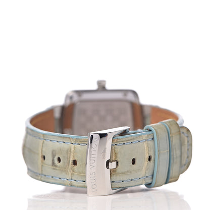 Louis Vuitton Stainless Steel Alligator 30mm Speedy Quartz Watch Blue 4 of 10