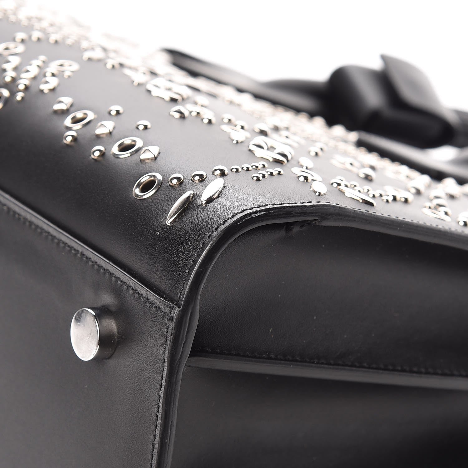 Saint Laurent Calfskin Perforated Bandana Studded Small Sac De Jour Black 14 of 16