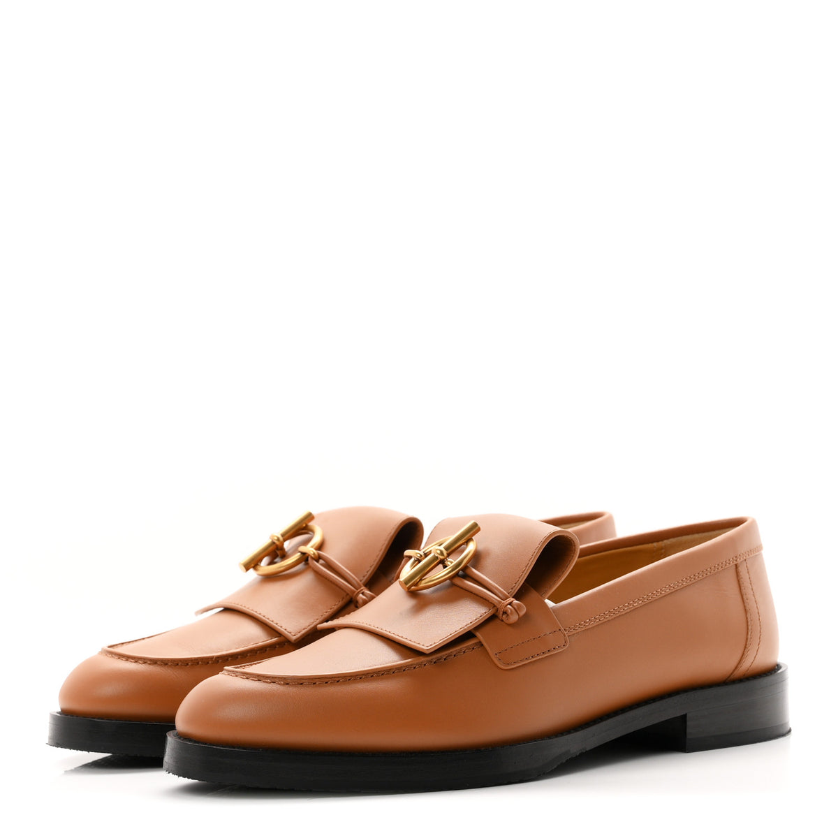 Calfskin Womens Impact Loafers 37.5 Naturel