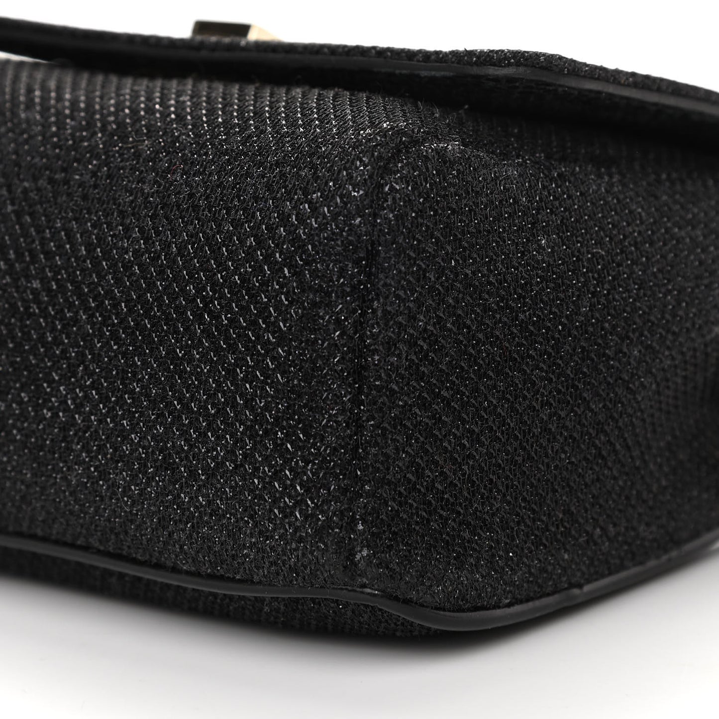 Lame Glitter Mini Ruby Chain Crossbody Black