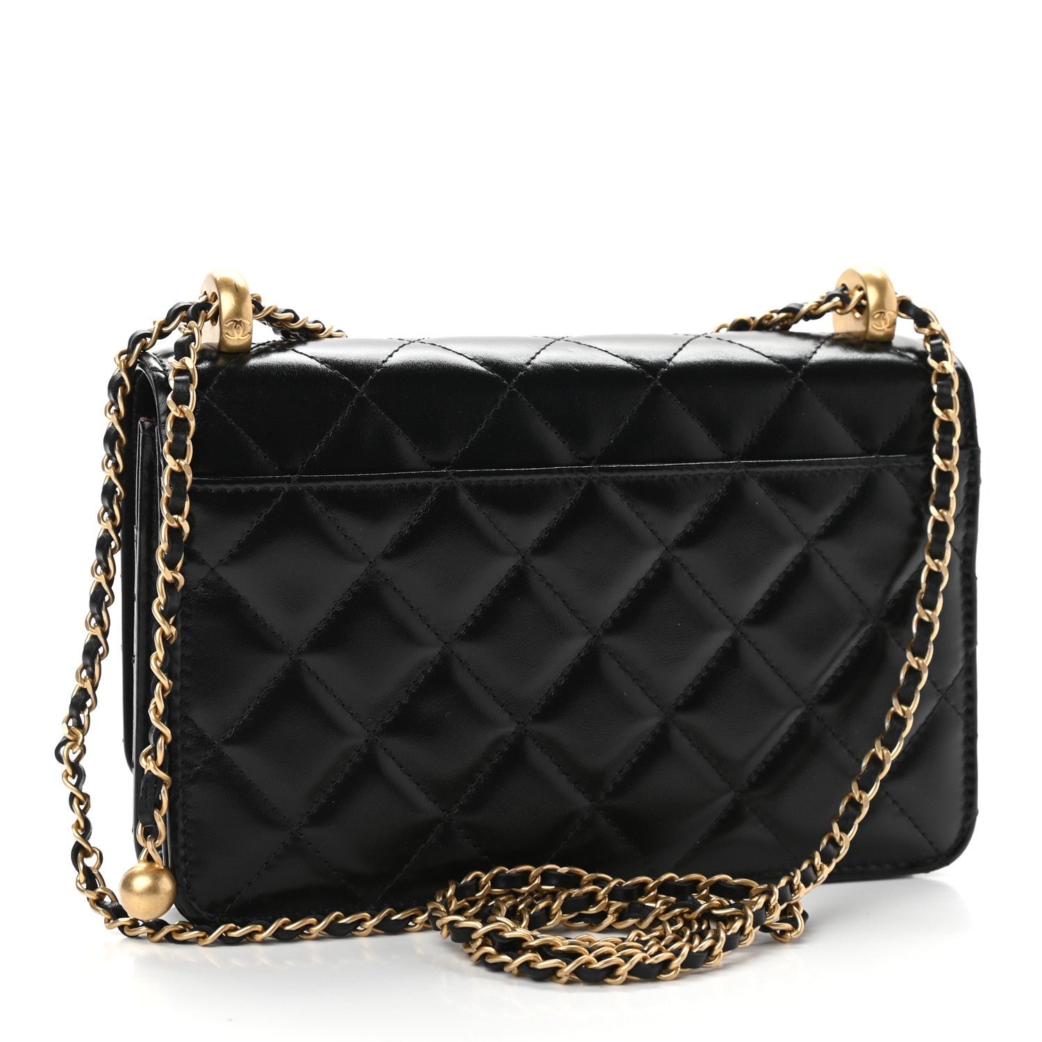 Chanel Calfskin Quilted Perfect Fit Wallet On Chain WOC Black 2 of 9
