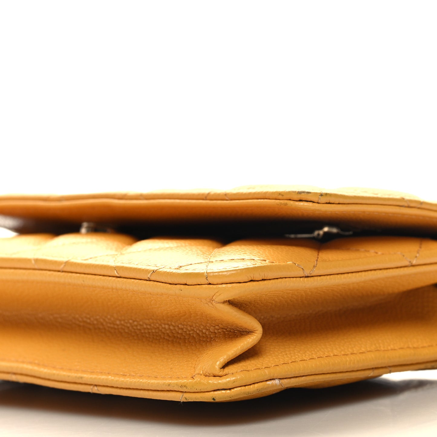 Caviar Quilted Wallet on Chain WOC Yellow