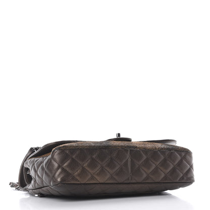 Chanel Metallic Lambskin Pony Hair Quilted Jumbo Multi Bag Bronze 3 of 9