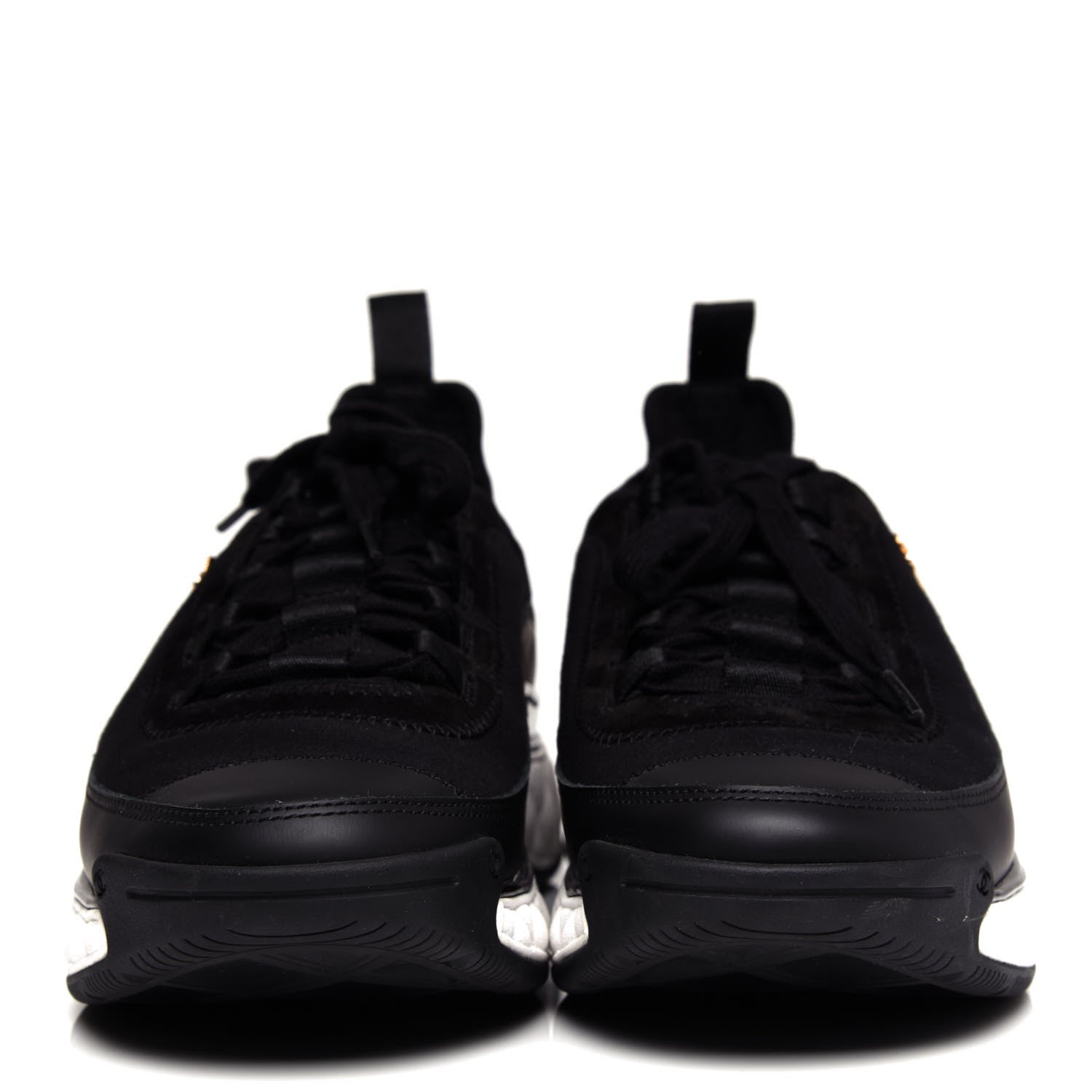 Chanel Velvet Calfskin Mixed Fibers CC Sneakers 38.5 Black 2 of 10