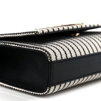 Saint Laurent Canvas Small Striped Kate Satchel Grigio Multicolor 10 of 11