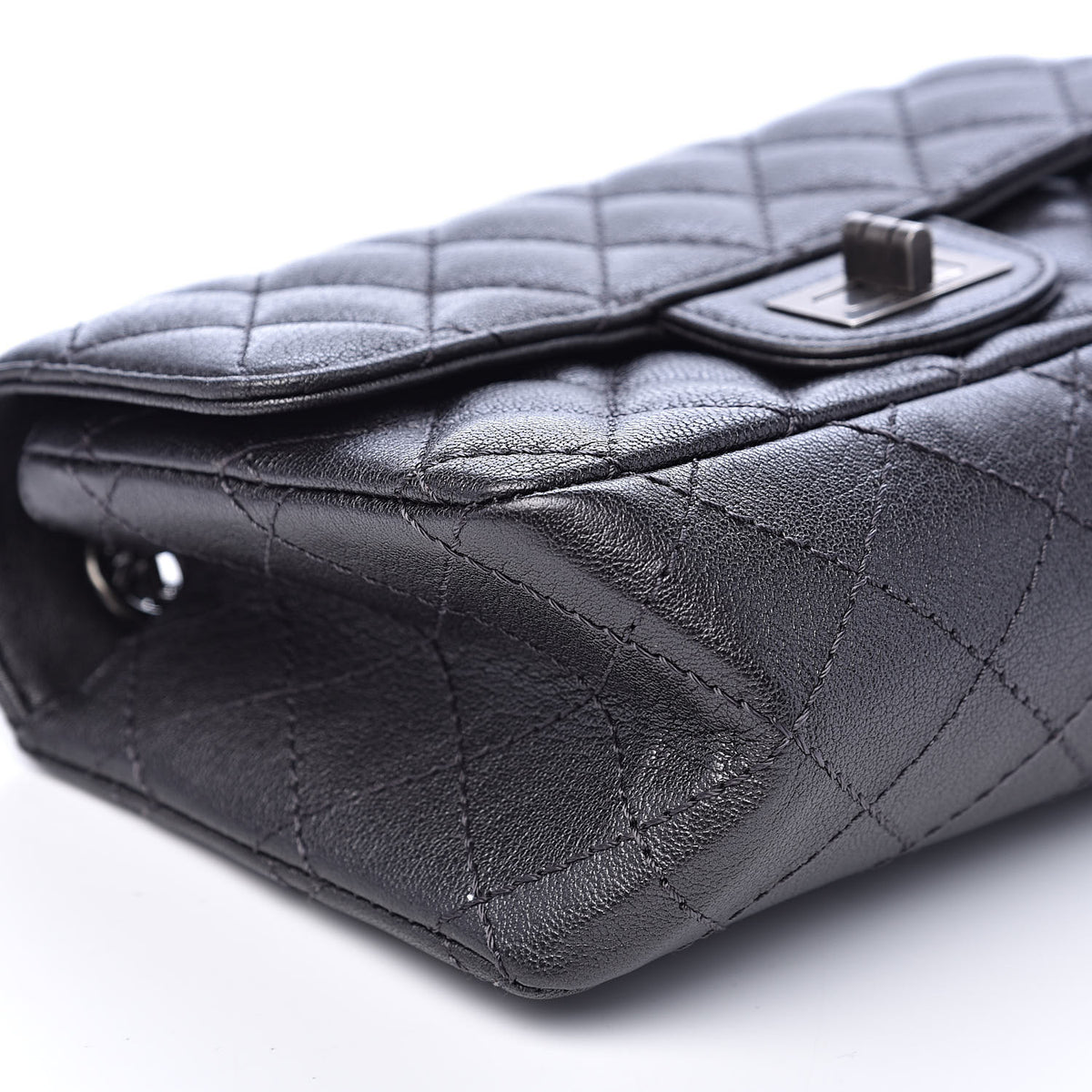 Sheepskin Quilted 2.55 Reissue Mini Flap Dark Grey