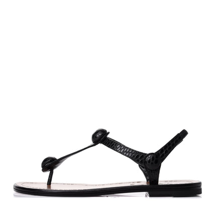 Christian Louboutin Calfskin Jurassic Planet Ball Sandal Flats 35 Black 1 of 10