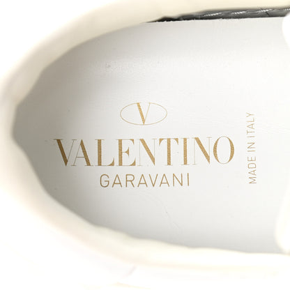 Valentino Garavani Calfskin Rockstud Open Sneakers 39.5 White Rose Gold 9 of 9