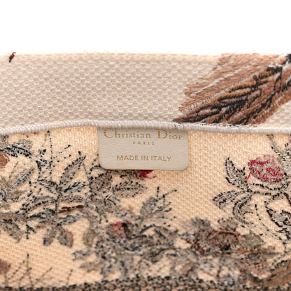Christian Dior Canvas Embroidered Large Jardin D'Hiver Book Tote Latte Multicolor 6 of 15