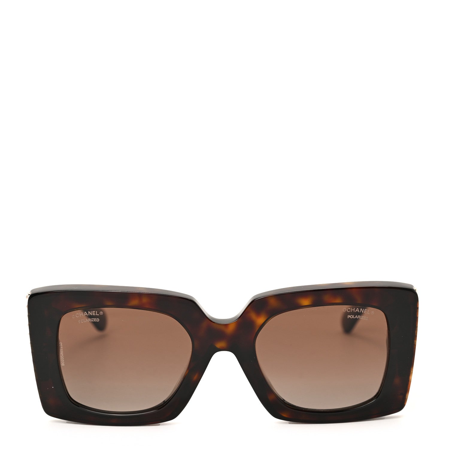 Chanel Acetate Polarized Pearl Rectangle Sunglasses 5480-H-A Tortoise 2 of 7