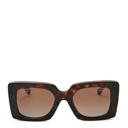 Chanel Acetate Polarized Pearl Rectangle Sunglasses 5480-H-A Tortoise 2 of 7