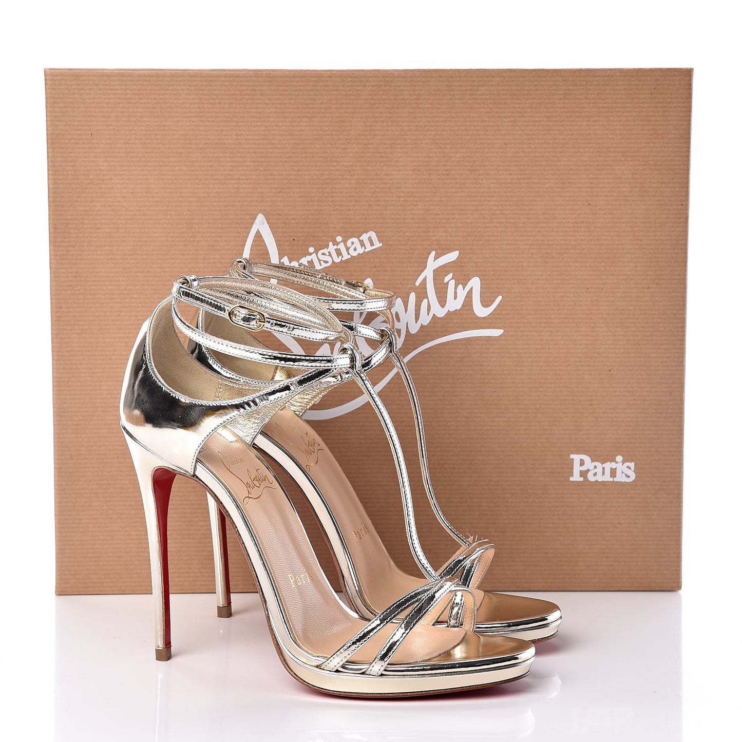 Metallic Calfskin Benedetta 120 Sandals 35 Light Gold