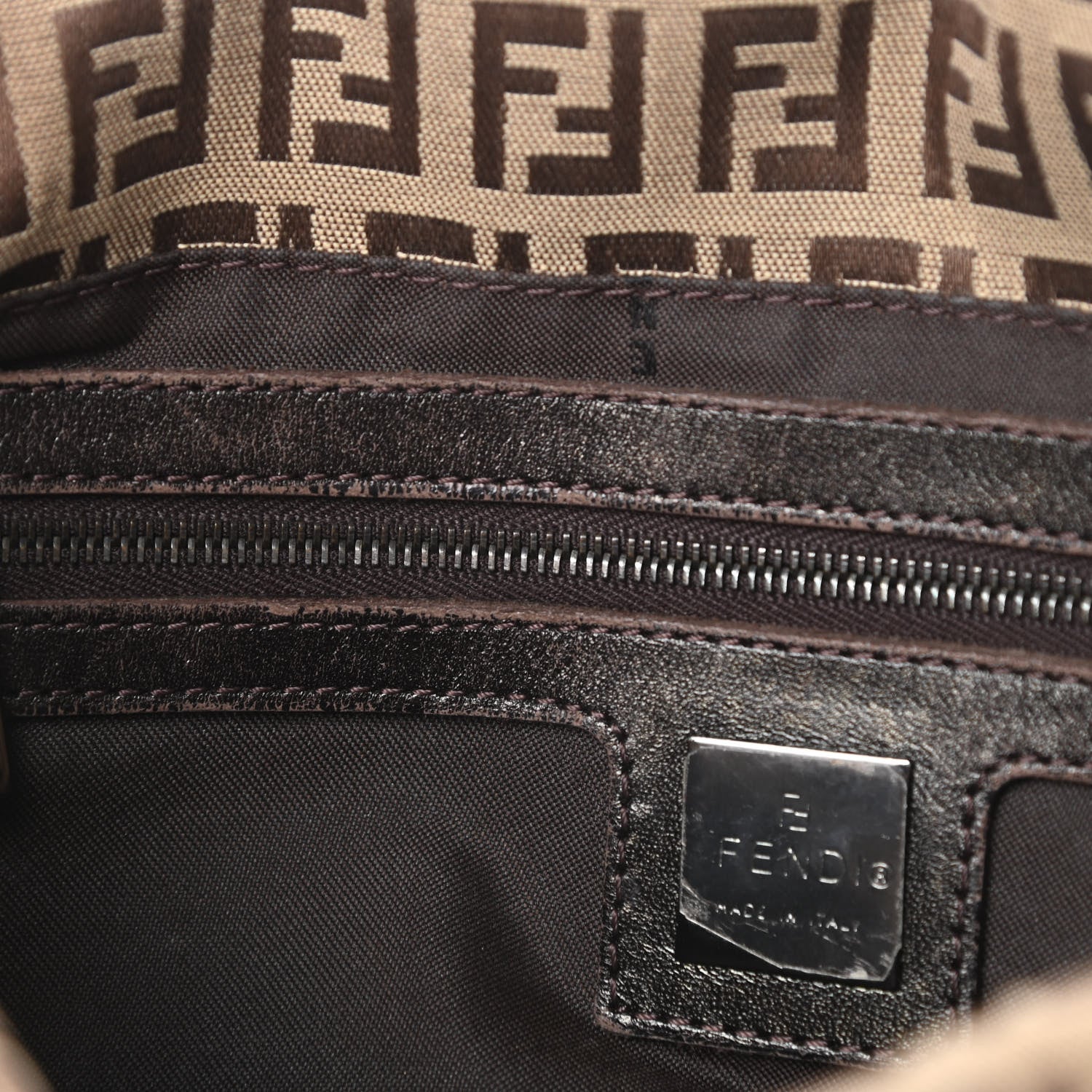 Fendi Zucchino Baguette Mogano Panna Brown 9 of 15