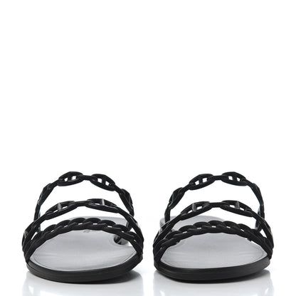 Hermes Rubber Chaine d'Ancre Rivage Sandals 38 Black 2 of 9