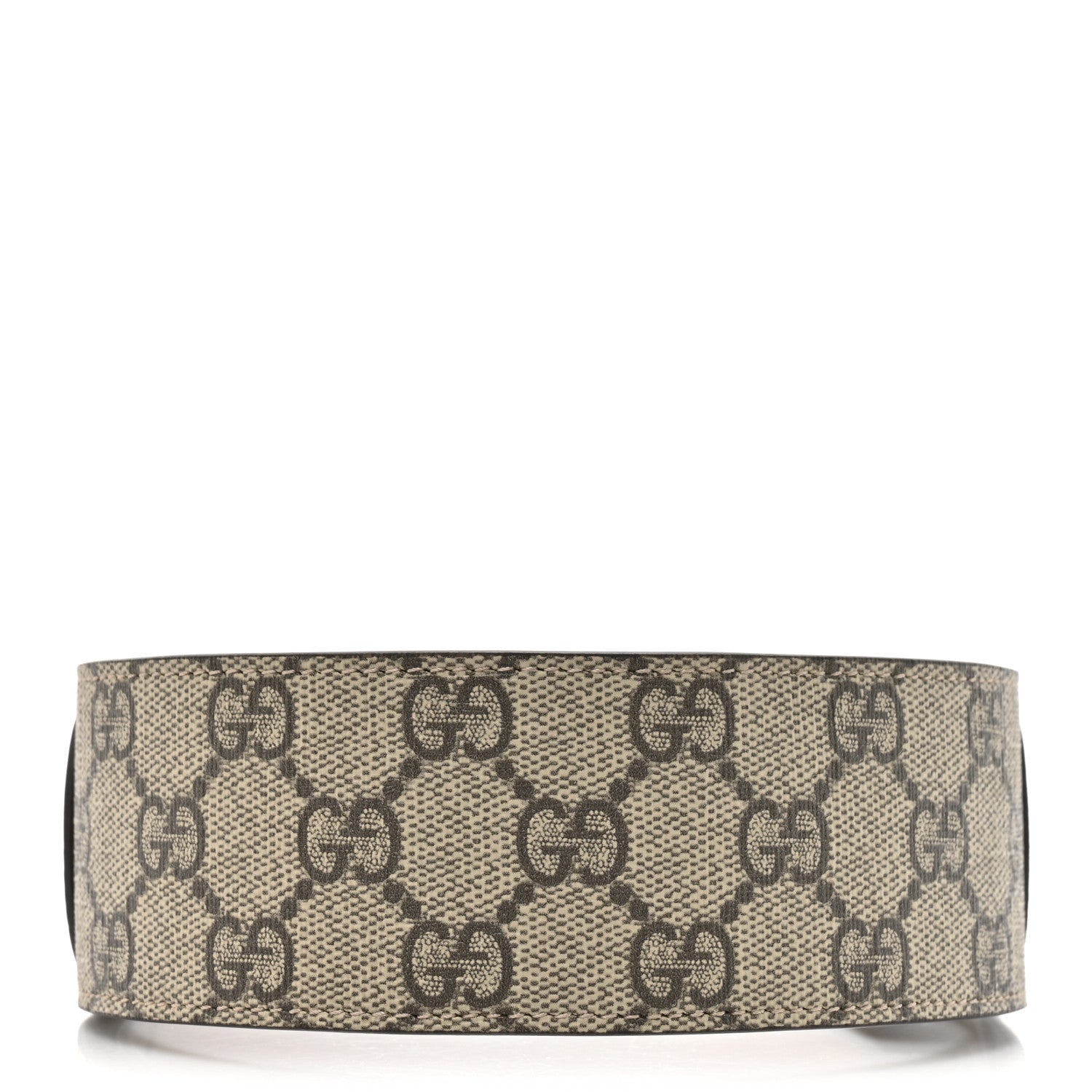 Gucci Efesto Leather GG Supreme Monogram Horsebit 50/25mm Belt 85 34 Brown Sugar Beige Ebony 2 of 3