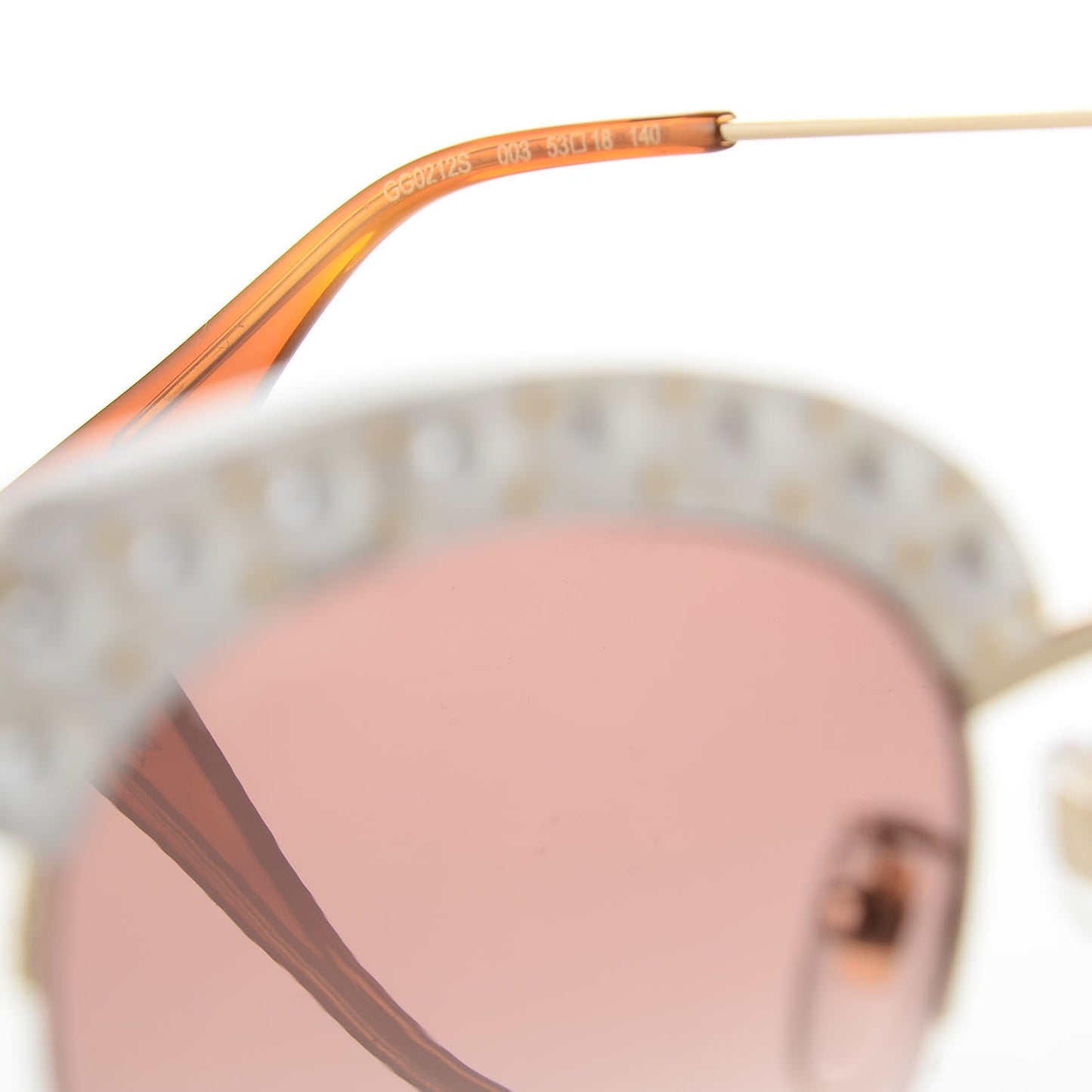 Pearl Cat Eye Sunglasses GG0212S White