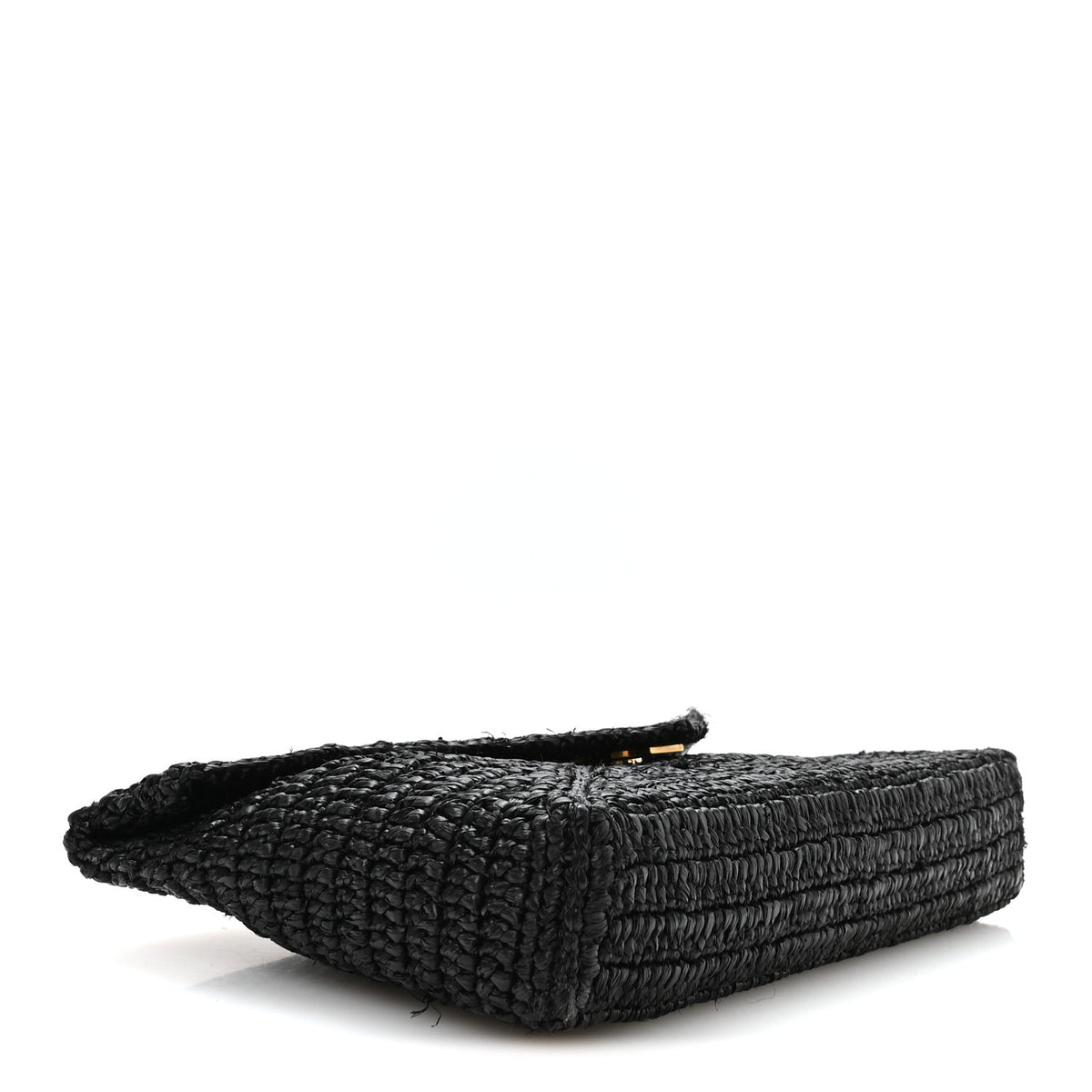 Raffia Large Cassandre Envelope Pouch Black