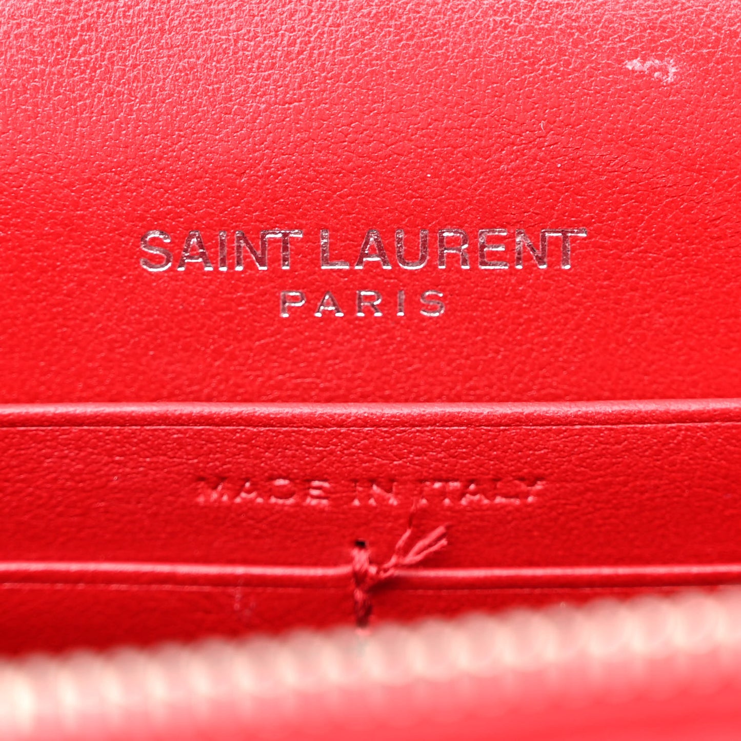 Calfskin Crocodile Embossed Kate Monogram Tassel Chain Wallet Red