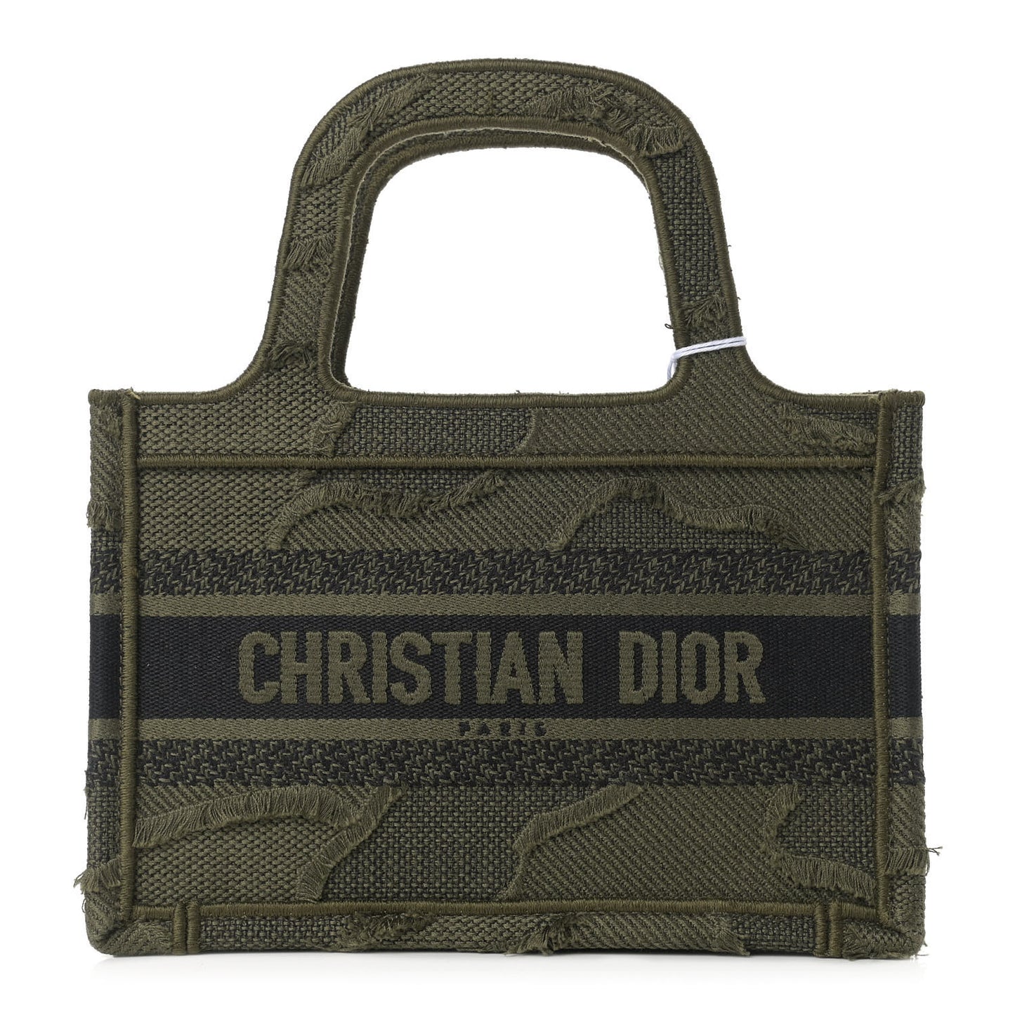 Canvas Embroidered Camouflage Mini Book Tote Green