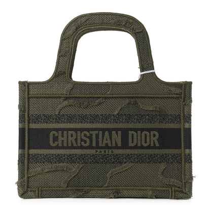 Christian Dior Canvas Embroidered Camouflage Mini Book Tote Green 1 of 9