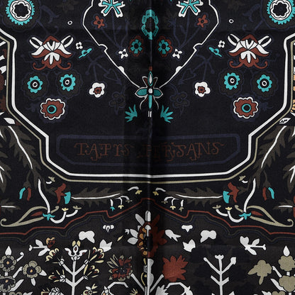 Hermes Silk Twill Tapis Persans Scarf 140 Bronze Black Kaki 4 of 6