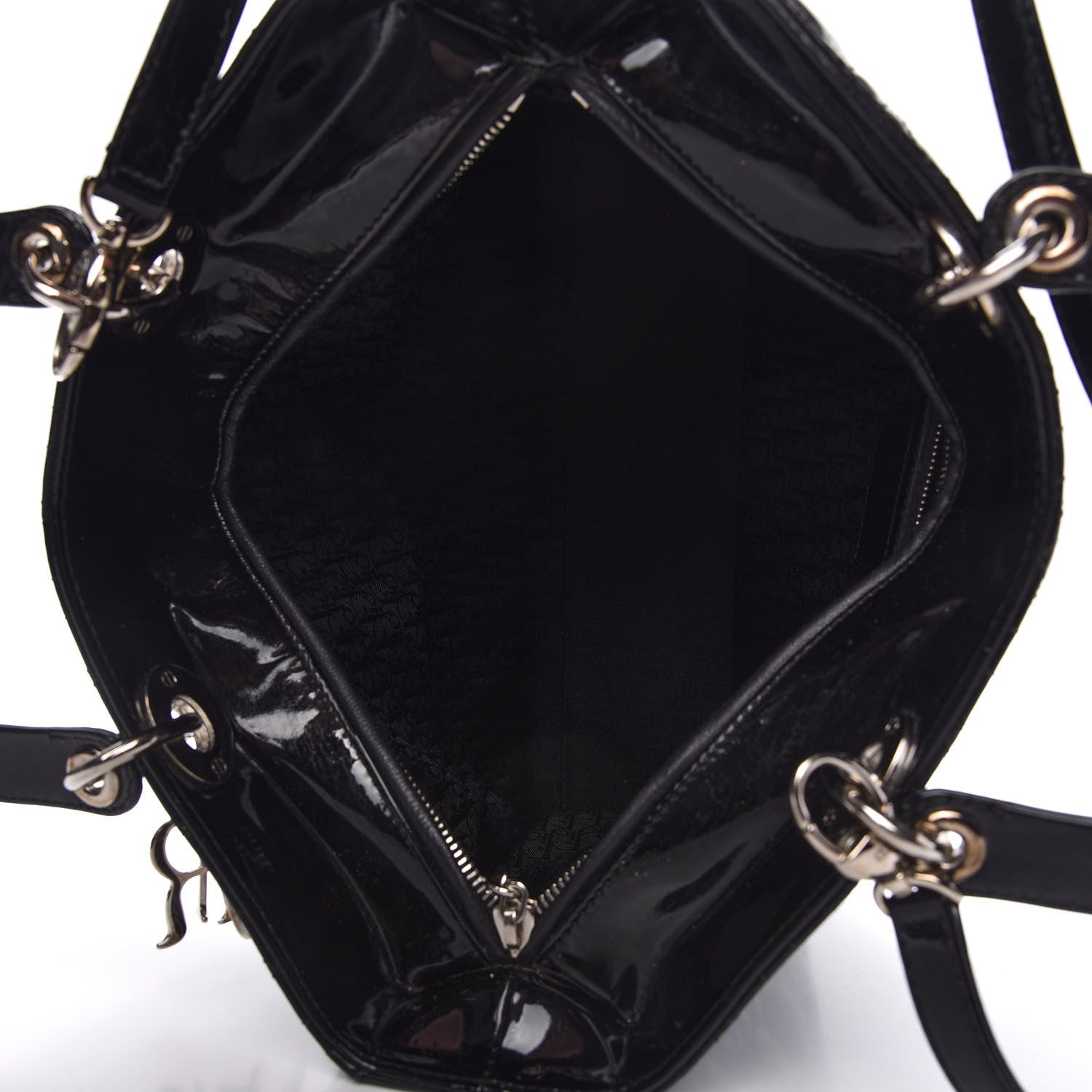 Christian Dior Patent Cannage Large Lady Dior Black 5 of 10
