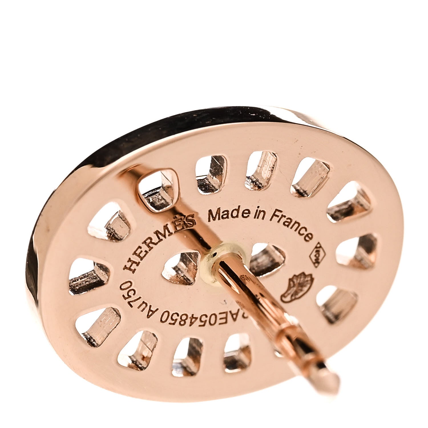 Hermes 18K Rose Gold Diamond Chaine d'Ancre Divine Stud Earrings 4 of 5