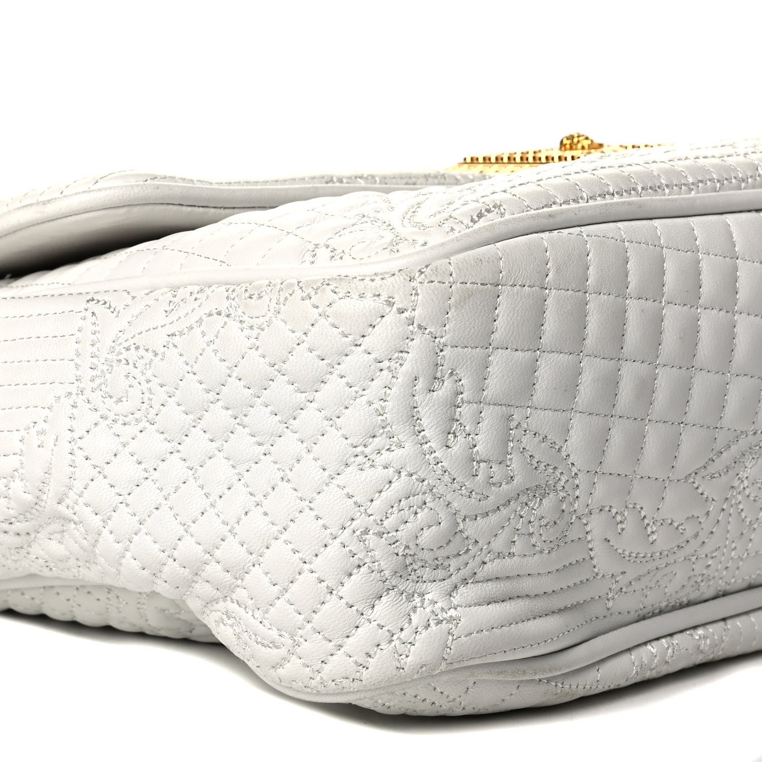Versace Leather Microvanitas Quilted New Icon Handbag White 6 of 6