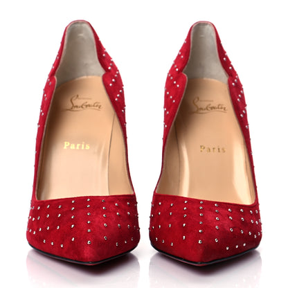 Christian Louboutin Suede Studded Hot Chick 100 Pumps 39.5 Red 2 of 8