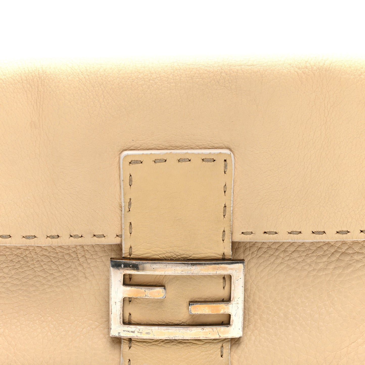 Calfskin Romano Selleria Baguette Beige
