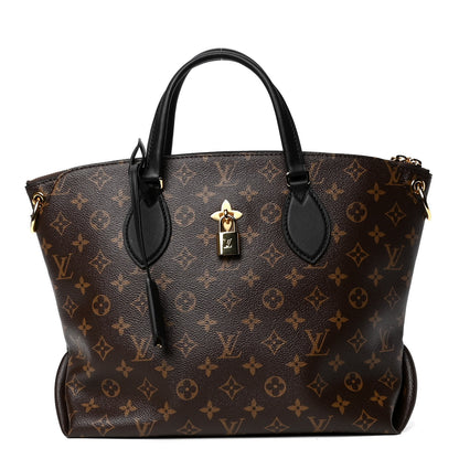 Louis Vuitton Monogram Flower Zipped Tote MM Black 1 of 5