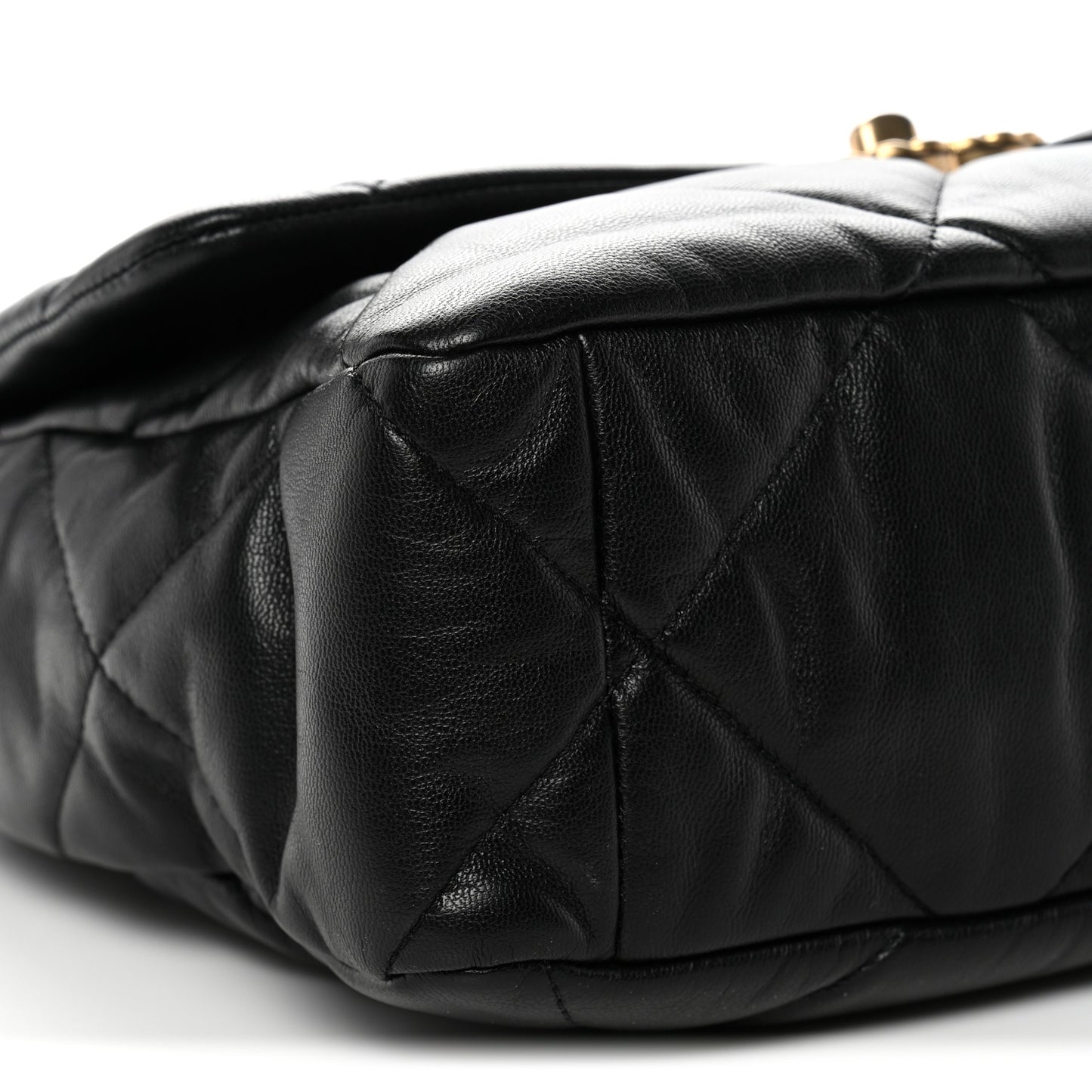 Goatskin Quilted Large Chanel 19 Flap Black